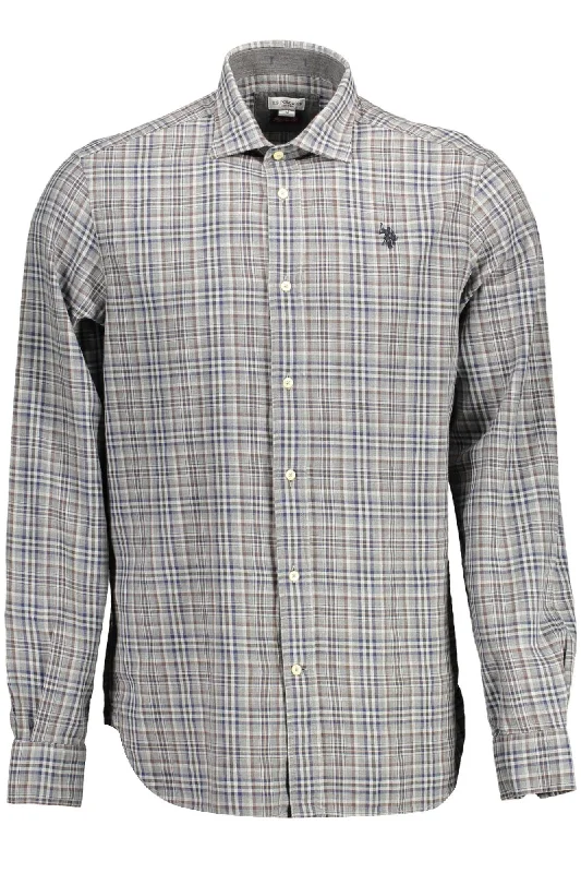 Men's Shirts with Geometric PatternsU.S. POLO ASSN. Elegant Cotton Long Sleeve Men's Shirt Men's Shirts with Geometric PatternsU.S. POLO ASSN. Elegant Cotton Long Sleeve Men's Shirt
