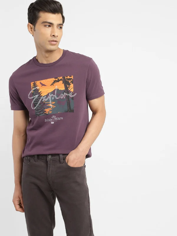 Men's Shirts with Velcro ClosuresMen's Graphic Crew Neck T-shirt