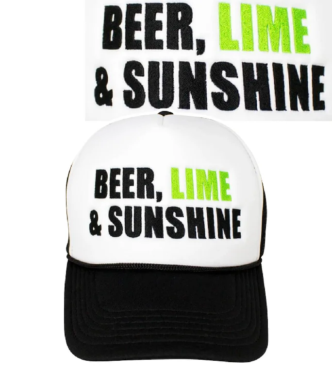 Relaxed Beanie Hats"Beer, Lime & Sunshine" Foam Trucker Hat