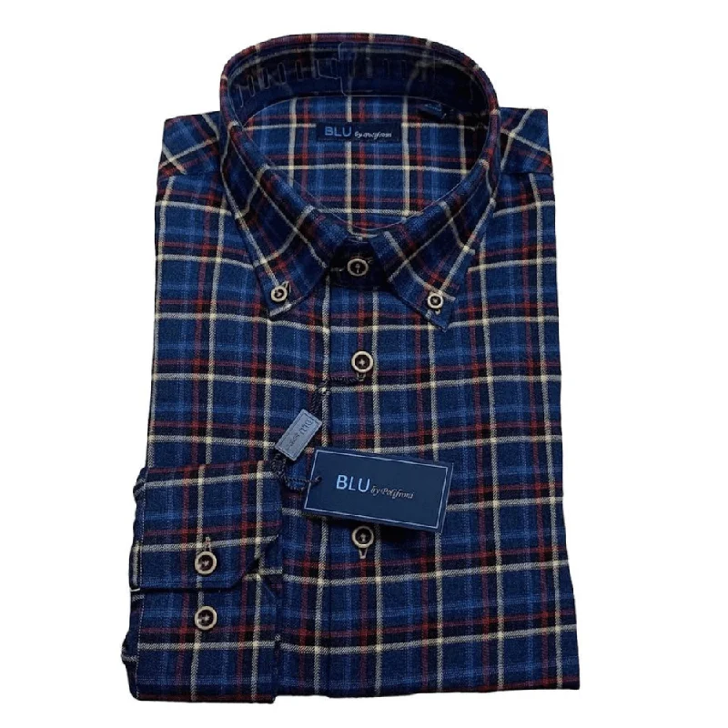 Men's Designer Dress Shirts for High-End FashionBlu by Polifroni 100% Cotton Long Sleeve Sport Shirt - B-2245653 - Assorted Colours Men's Designer Dress Shirts for High-End FashionBlu by Polifroni 100% Cotton Long Sleeve Sport Shirt - B-2245653 - Assorted Colours