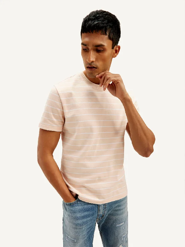 Men's Shirts with Single-Breasted DesignsMen's Striped Slim Fit T-shirt