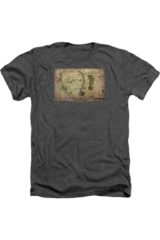 Men's Shirts with Scoop NecksThe Hobbit Middle Earth Map Adult Heather Tee / T-Shirt Men's Shirts with Scoop NecksThe Hobbit Middle Earth Map Adult Heather Tee / T-Shirt