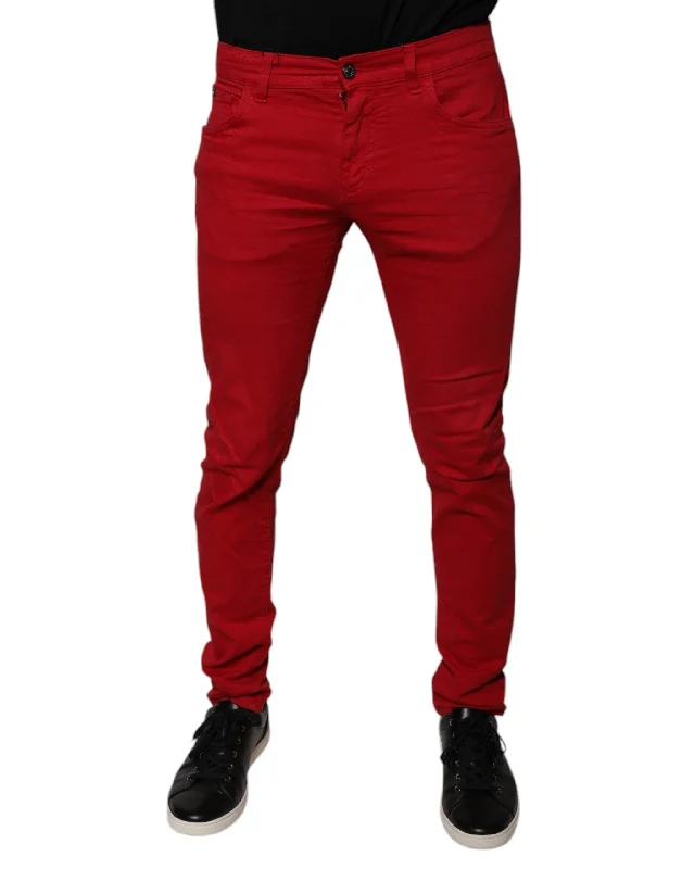 Men's Jeans with a Distressed LookDolce & Gabbana Crown Logo Cotton Skinny blue Men's Jeans