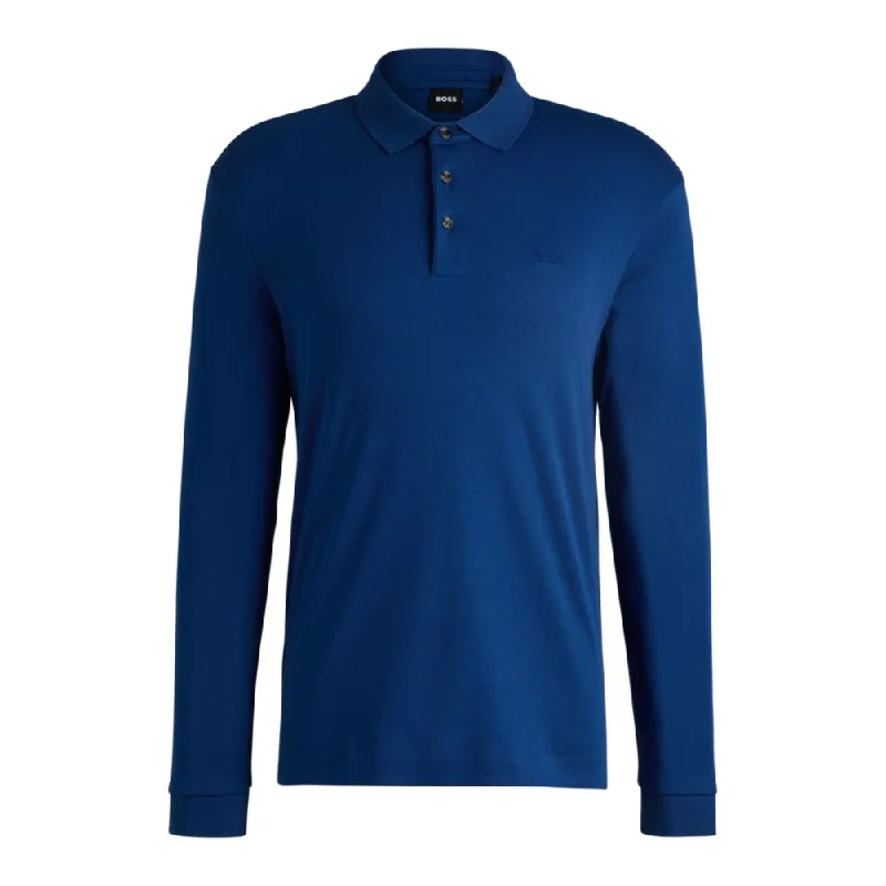 Men's Shirts with Patchwork PatternsInterlock-cotton polo shirt with embroidered logo Men's Shirts with Patchwork PatternsInterlock-cotton polo shirt with embroidered logo