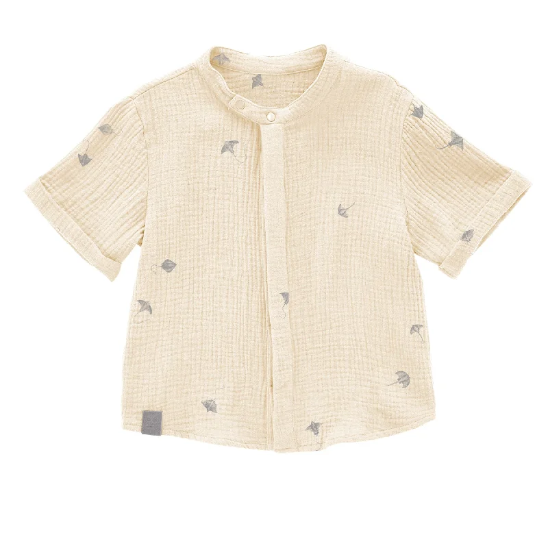 Men's Collared Shirts for Formal OccasionsGauze Button Up Shirt
