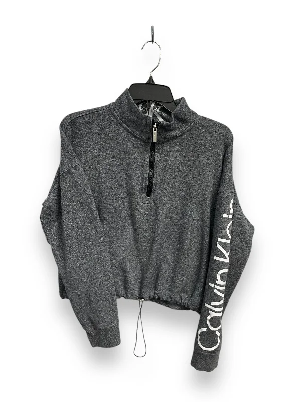 Weather-Ready Men's HoodiesAthletic Sweatshirt Collar By Calvin Klein In Grey, Size: L Weather-Ready Men's HoodiesAthletic Sweatshirt Collar By Calvin Klein In Grey, Size: L