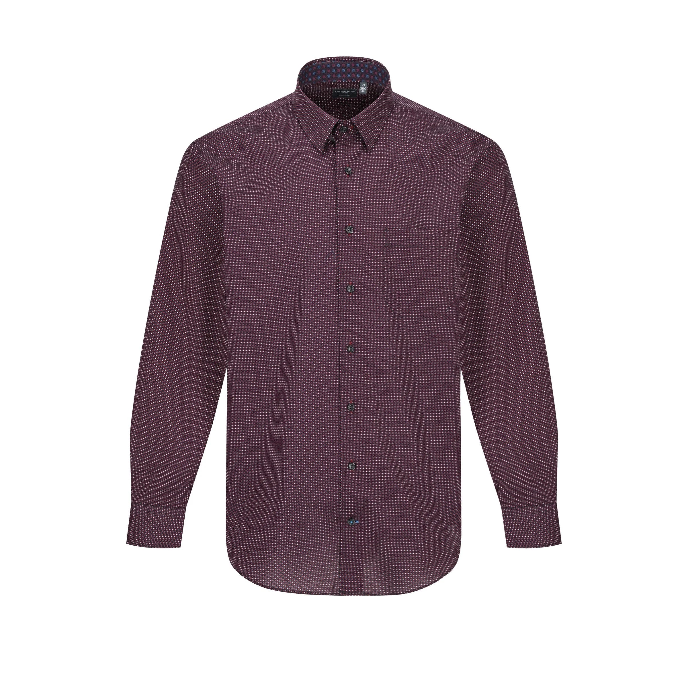 Men's Floral Print Shirts for Spring and SummerLeo Chevalier Long Sleeve Sport Shirt Red - 623460 4598