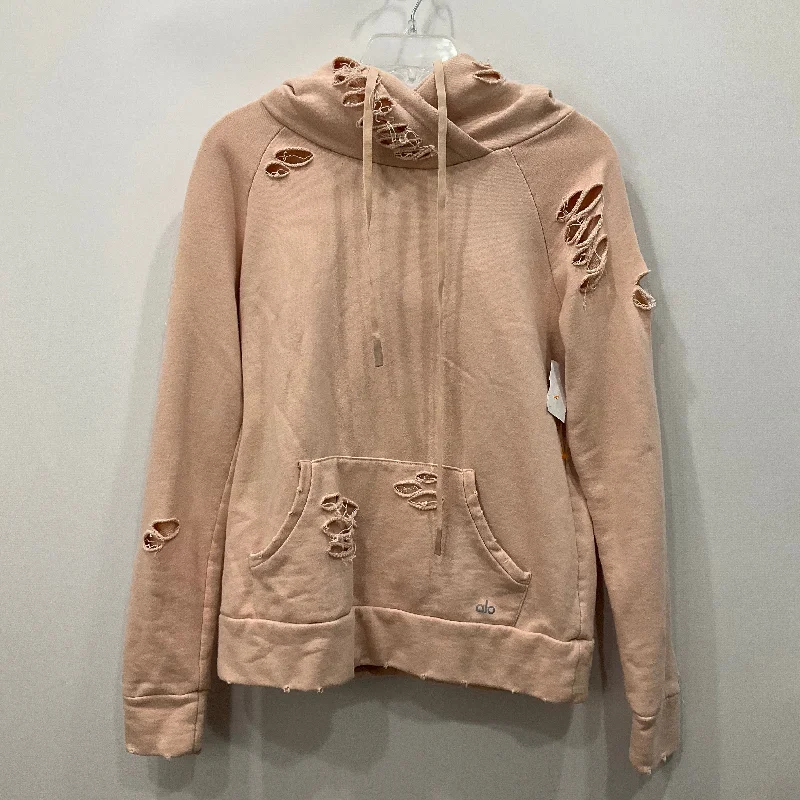 Stylish Men's Designer HoodiesAthletic Sweatshirt Hoodie By Alo In Pink, Size: S