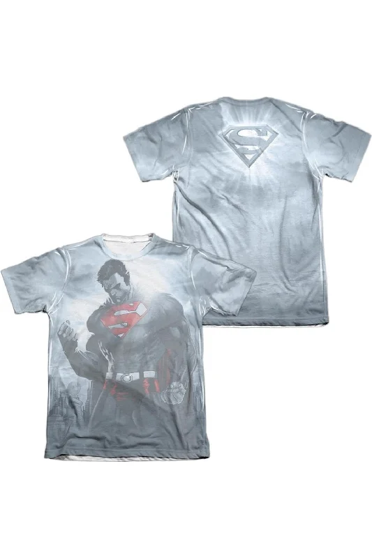 Men's Shirts with High NecksSuperman Light Of The Sun (Front/Back Print) Adult 65/35 Poly/Cotton Short Sleeve Tee / T-Shirt Men's Shirts with High NecksSuperman Light Of The Sun (Front/Back Print) Adult 65/35 Poly/Cotton Short Sleeve Tee / T-Shirt