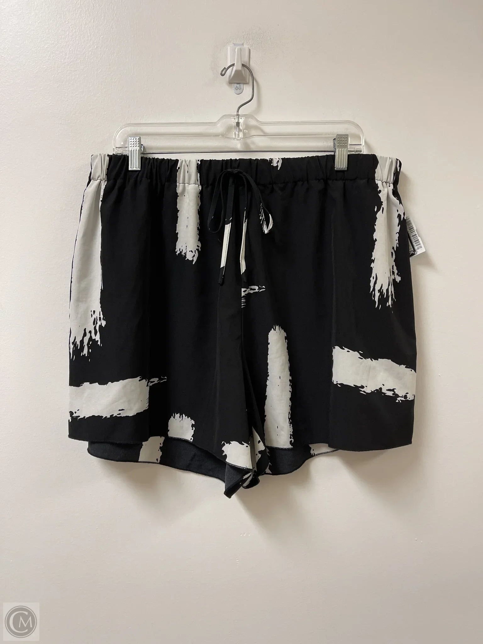 Men's Machine-Washable Casual ShortsShorts By Shein In Black & White, Size: 3x