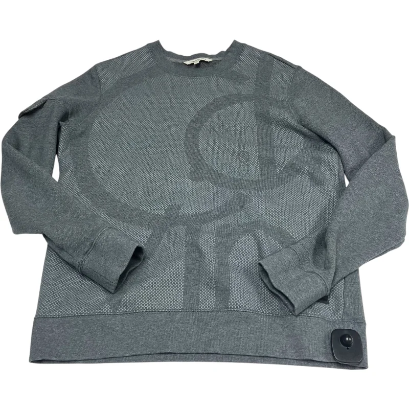 Men's Hoodies with Lined HoodsSweatshirt Crewneck By Calvin Klein In Grey, Size: M