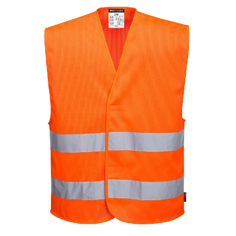 Men's Coats for SnowshoeingPortwest C374 MeshAir Hi Vis Two Band Vest