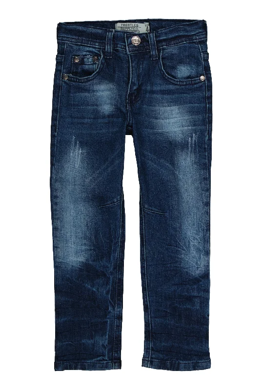 Oversized Men's JeansLittle Boys Straight Leg Whiskered Jeans