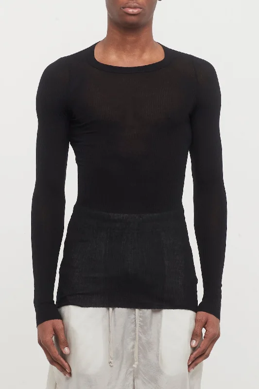 Men's Coats with Velcro ClosuresRick Owens Rib LS T in Black