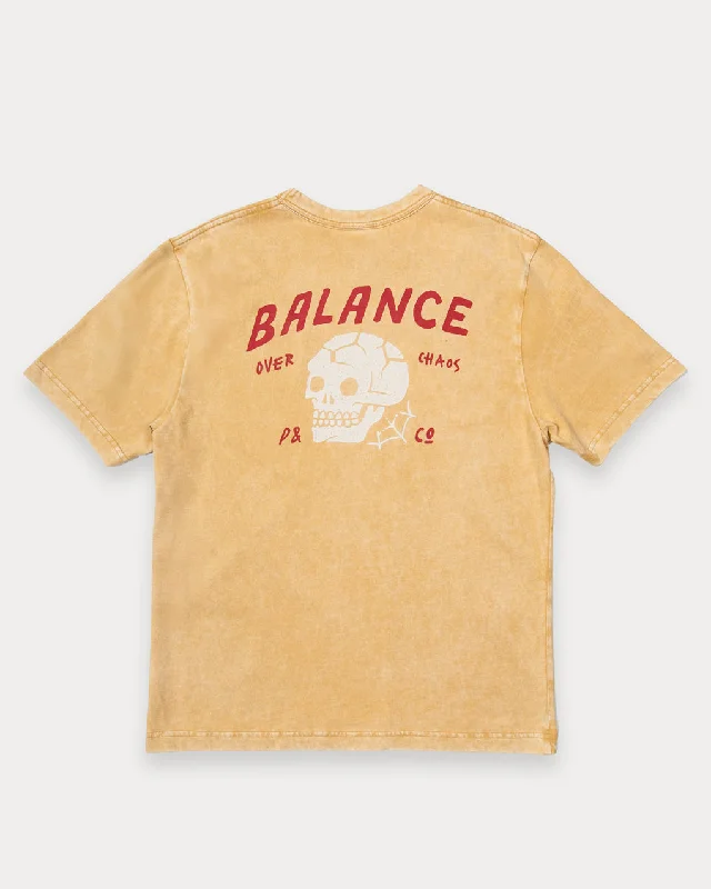Men's Shirts with Contrast StitchingBalance Over Chaos T-Shirt - Vintage Yellow
