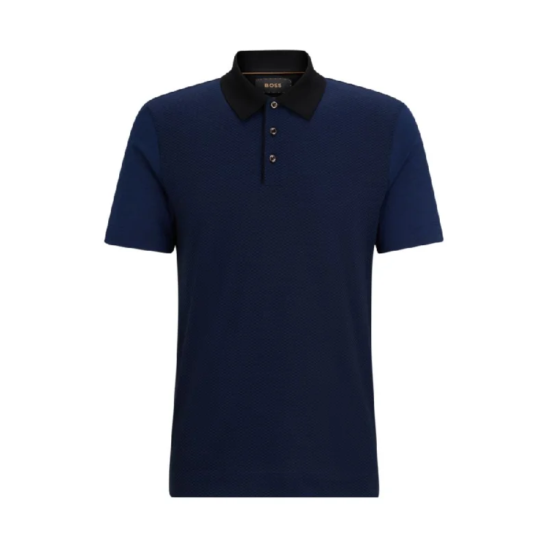 Men's Shirts with Surplice HemlinesRegular-fit polo shirt in cotton and silk