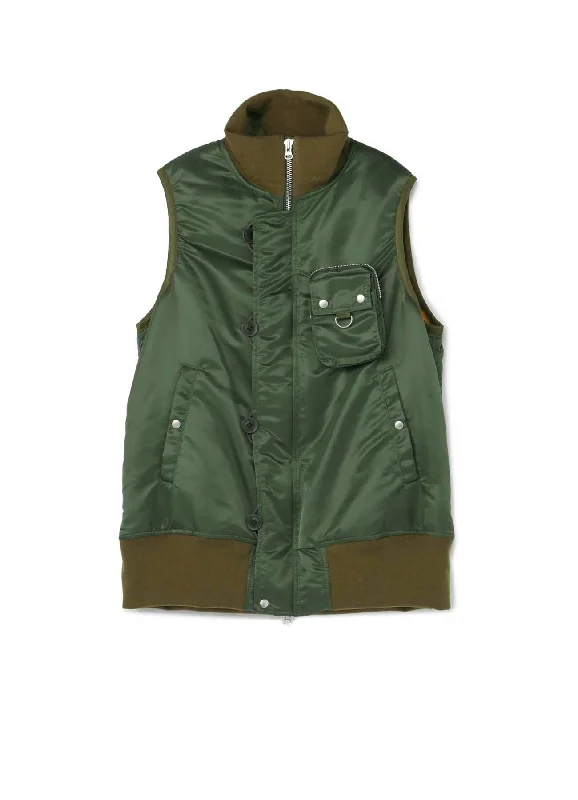 Men's Coats for AutumnWATER REPELLENT NYLON TWILL POUCH BIG LONG VEST