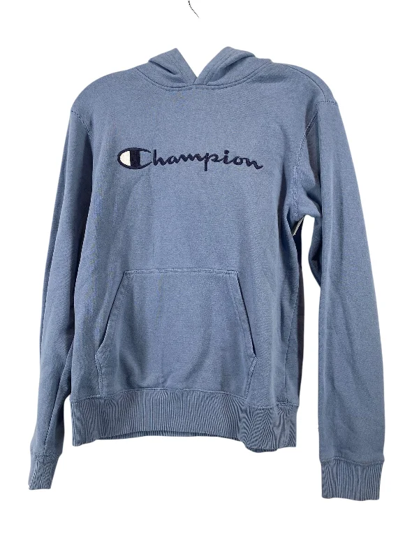 Men's Hoodies with Zippered PocketsAthletic Sweatshirt Hoodie By Champion In Blue, Size: Xl Men's Hoodies with Zippered PocketsAthletic Sweatshirt Hoodie By Champion In Blue, Size: Xl