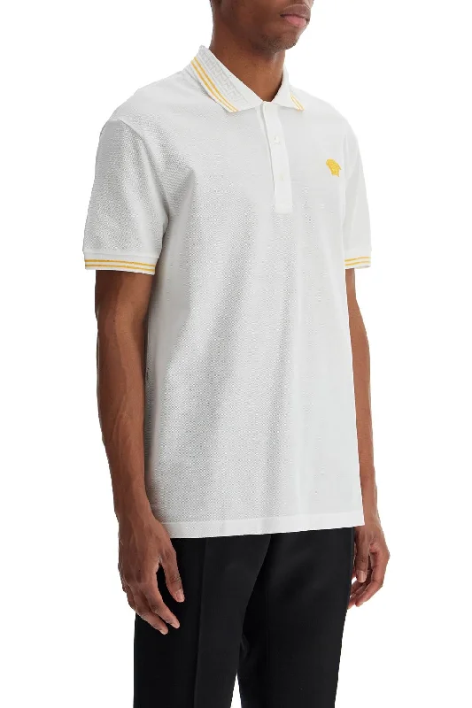 Men's Shirts with Patchwork PatternsVersace Medusa Polo Shirt