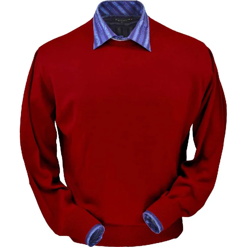 Elegant Men's Shawl-Collar SweatersRoyal Alpaca Crew Neck Sweater in Red by Peru Unlimited Elegant Men's Shawl-Collar SweatersRoyal Alpaca Crew Neck Sweater in Red by Peru Unlimited