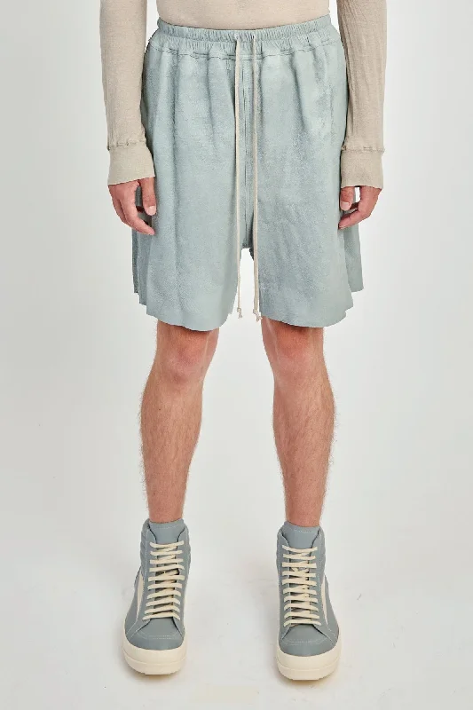 Men's Coats for Winter SportsRick Owens Leather Boxers in Pale Blue