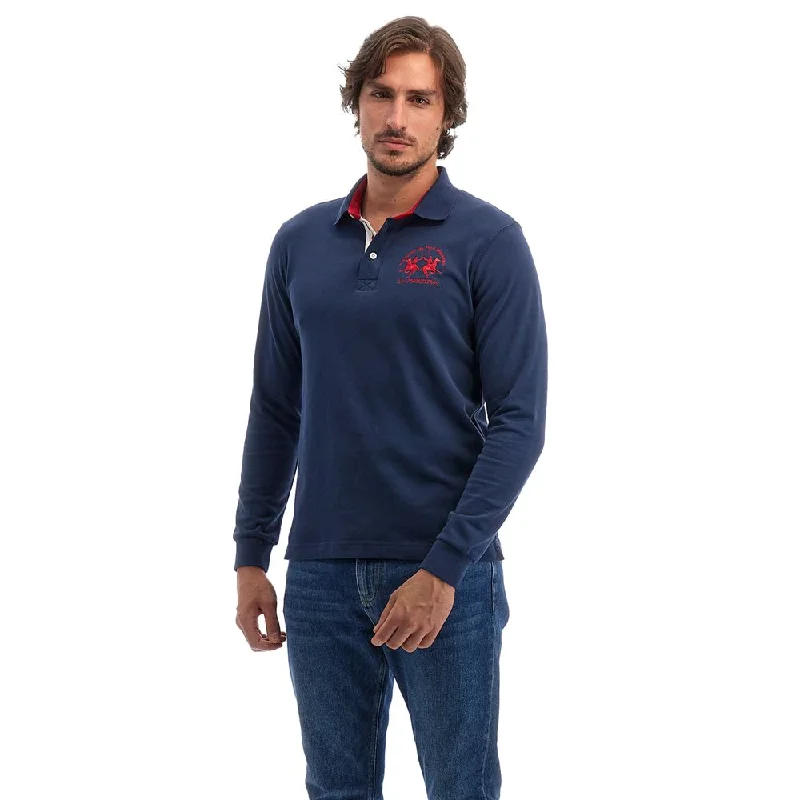 Men's Shirts with Asymmetrical HemlinesLa Martina  Cotton Polo Men's Shirt