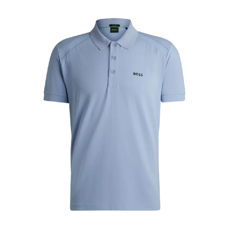 Men's Shirts with Geometric PatternsStretch-cotton polo shirt with striped tape inserts Men's Shirts with Geometric PatternsStretch-cotton polo shirt with striped tape inserts