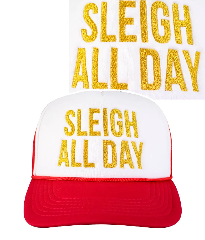 Relaxed Fisherman Hats"Sleigh All Day" Foam Trucker Holiday Hat