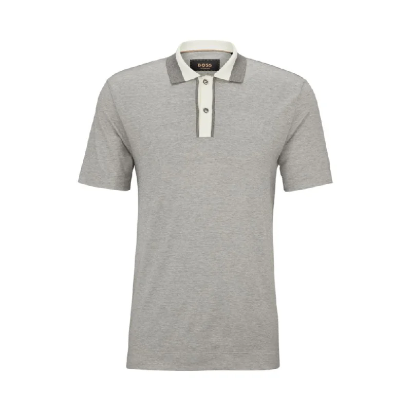 Men's Shirts with French CuffsRegular-fit polo shirt in cotton and silk