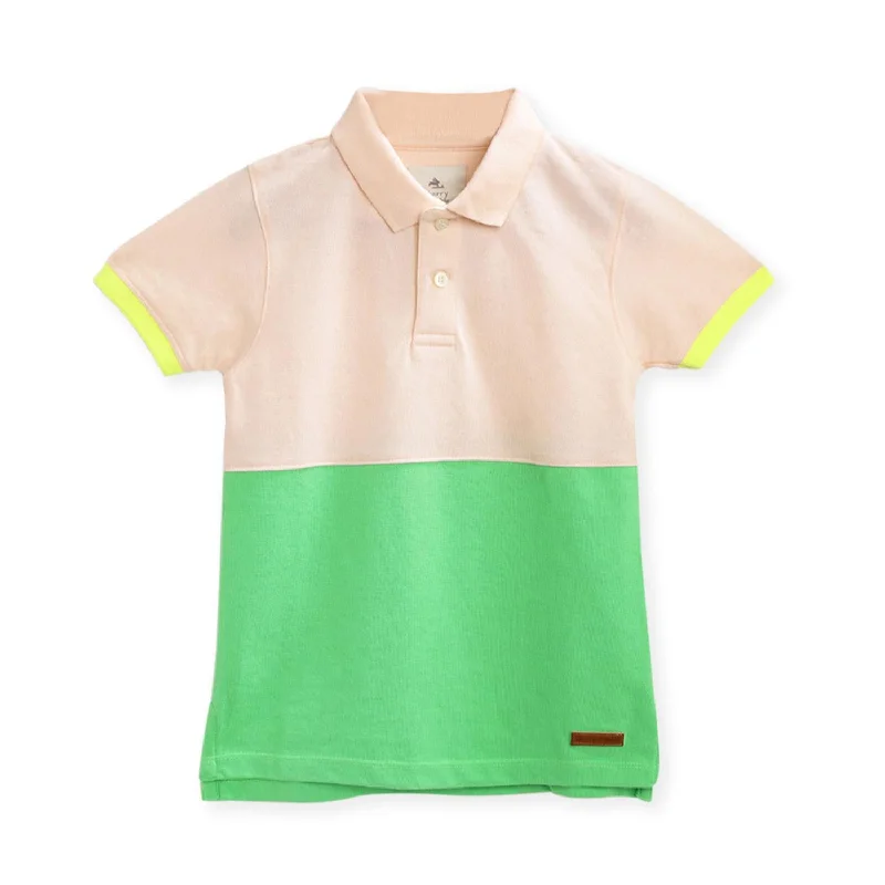 Men's Shirts with Asymmetrical HemlinesDual Colour Polo T-Shirt