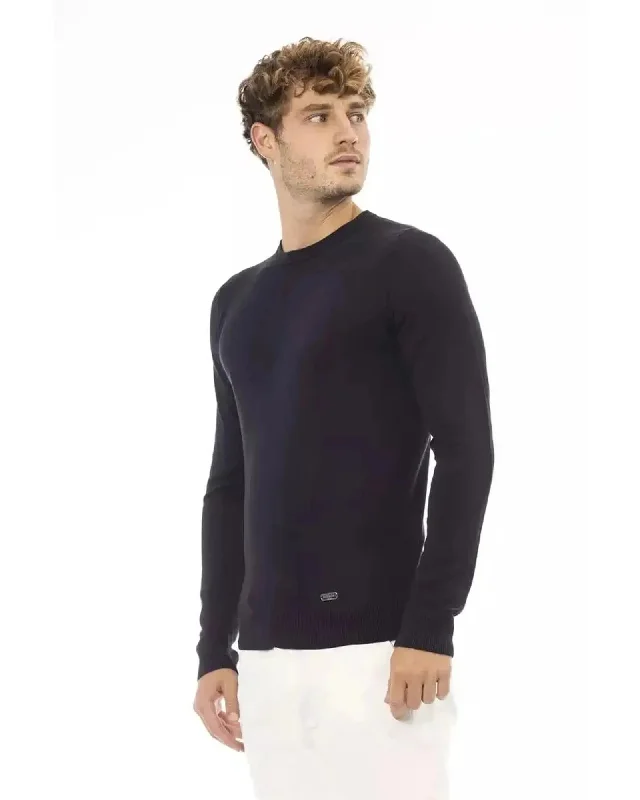 Men's Sweaters with Three-Quarter SleevesBaldinini Trend Men's Blue Modal Sweater - 52 IT Men's Sweaters with Three-Quarter SleevesBaldinini Trend Men's Blue Modal Sweater - 52 IT