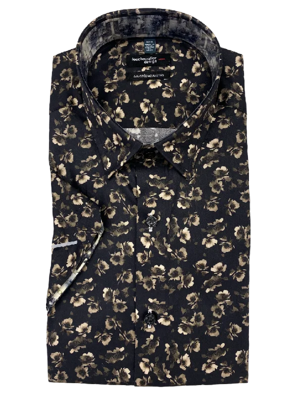 Breathable Men's Linen Shirts100% Cotton Leo Chevalier Fitted Short Sleeve Sport Shirt - Black 622224 0900 Breathable Men's Linen Shirts100% Cotton Leo Chevalier Fitted Short Sleeve Sport Shirt - Black 622224 0900