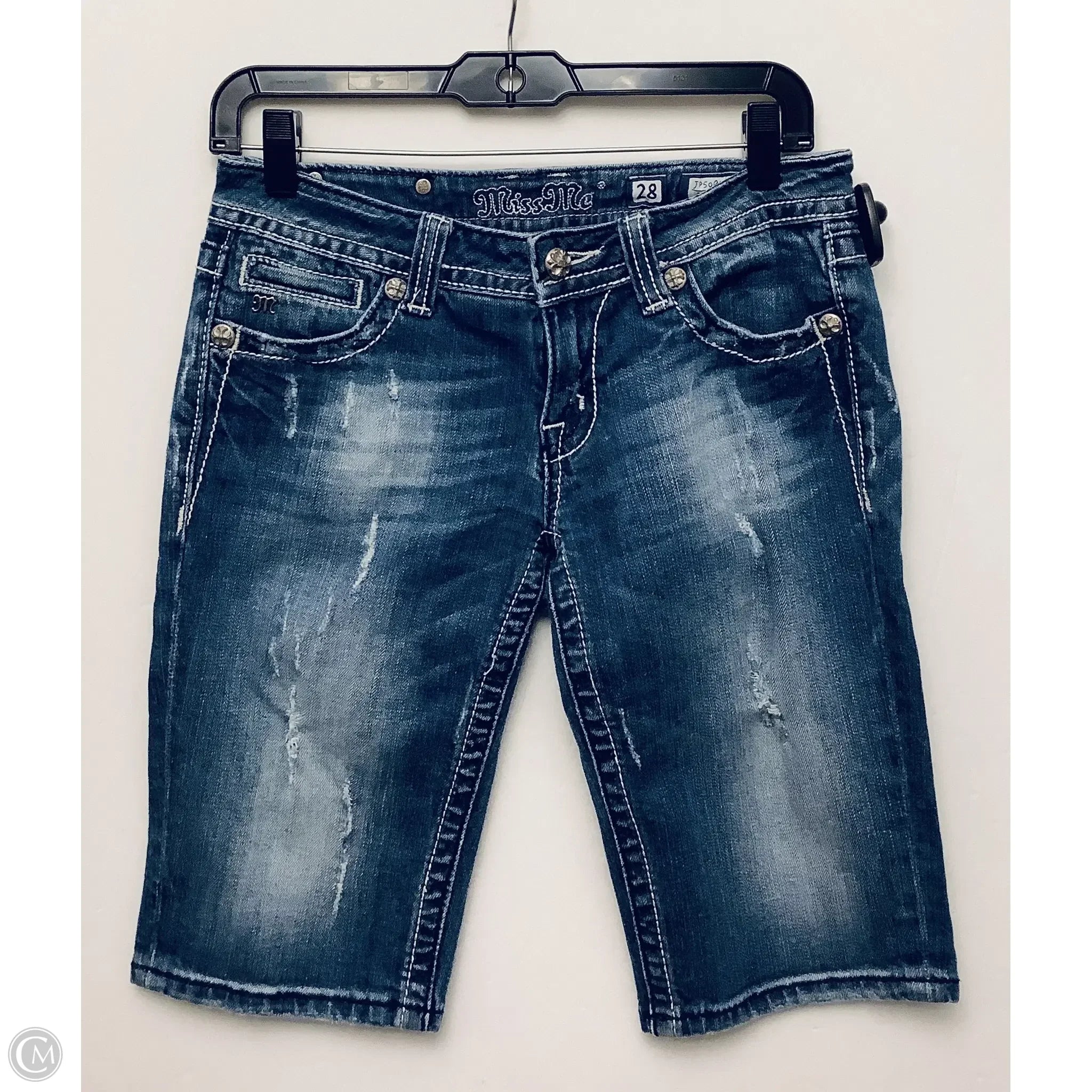 Wide-Leg Men's Casual ShortsShorts By Miss Me In Blue Denim, Size: 6