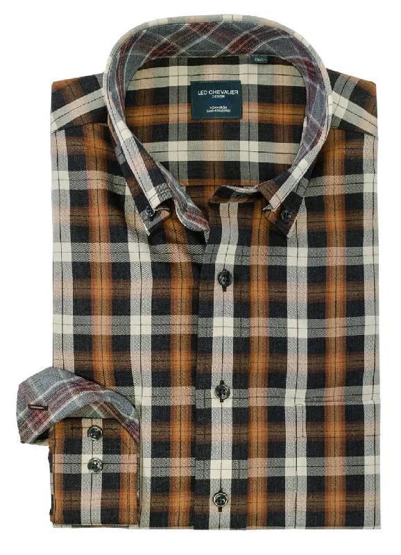 Men's Performance Shirts for Active LifestylesLeo Chevalier L/S Non-Iron Button-Down Sport Shirt - Chestnut - 525491 2898 Men's Performance Shirts for Active LifestylesLeo Chevalier L/S Non-Iron Button-Down Sport Shirt - Chestnut - 525491 2898