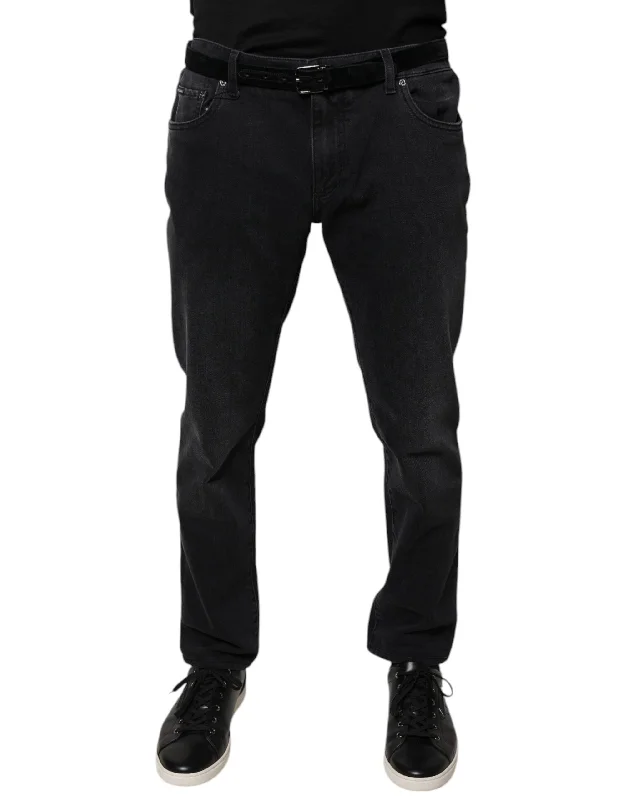 Cool Distressed Men's JeansDolce & Gabbana Logo Cotton Stretch Skinny blue Men's Jeans (Pre-Owned) Cool Distressed Men's JeansDolce & Gabbana Logo Cotton Stretch Skinny blue Men's Jeans (Pre-Owned)