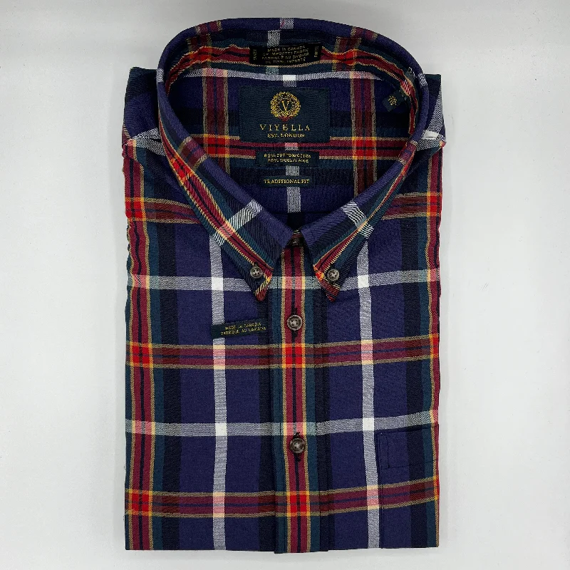 Men's Cufflink-Ready Shirts for Formal EventsViyella Men's 80/20 Long Sleeve Navy Button Down Sport Shirt - 653427 1998 Men's Cufflink-Ready Shirts for Formal EventsViyella Men's 80/20 Long Sleeve Navy Button Down Sport Shirt - 653427 1998