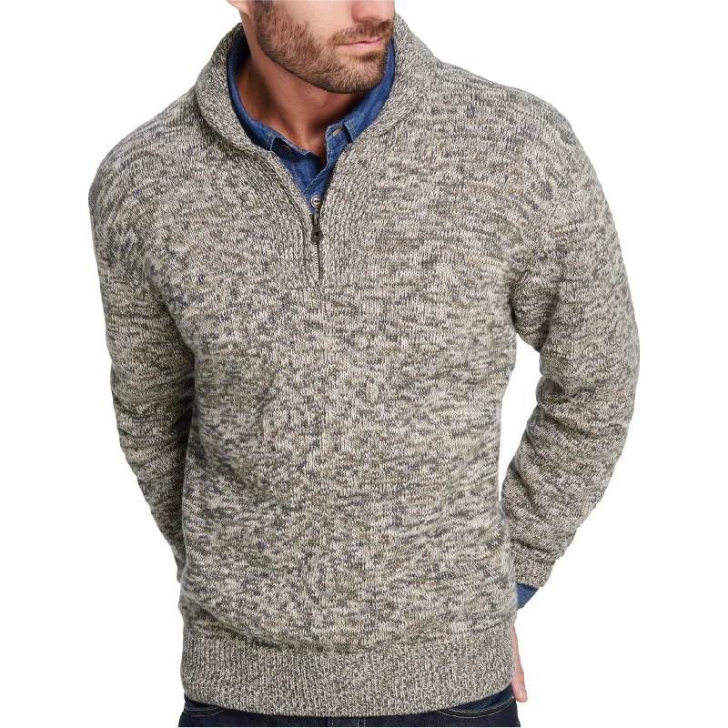Men's Sweaters with Short SleevesWeatherproof Mens Quarter Zip Shawl Sweater