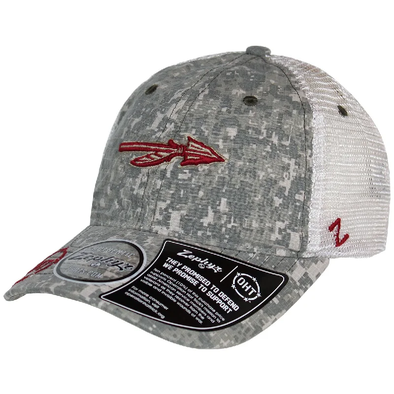 Formal Derby CapsZephyr Spear Logo OHT Digital Camo Adjustable Trucker Cap - Green Camo Formal Derby CapsZephyr Spear Logo OHT Digital Camo Adjustable Trucker Cap - Green Camo