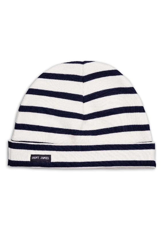 Gentlemen's Fedora HatsSurcouf striped hat for kids - in cotton jersey (ECRU/MARINE) Gentlemen's Fedora HatsSurcouf striped hat for kids - in cotton jersey (ECRU/MARINE)