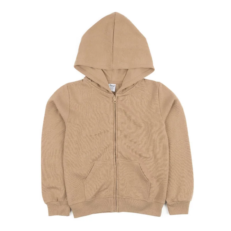 Men's Sweaters with Intarsia DesignsKids Zipper Cotton Hoodie Neutral Solid Color