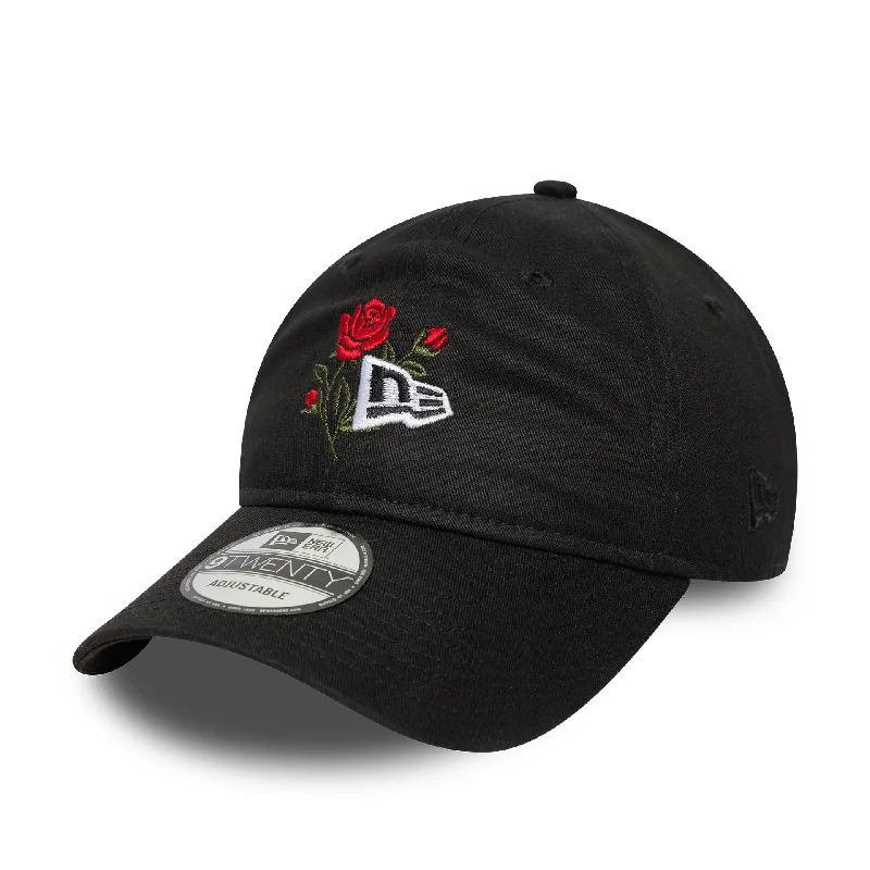 Modern BeaniesNew Era Rose Icon Black 9TWENTY Adjustable Cap