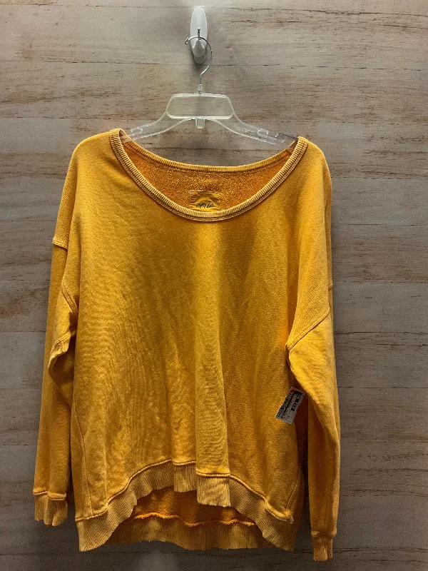 Men's Hoodies with Stretch FabricSweatshirt Crewneck By Aerie In Yellow, Size: S