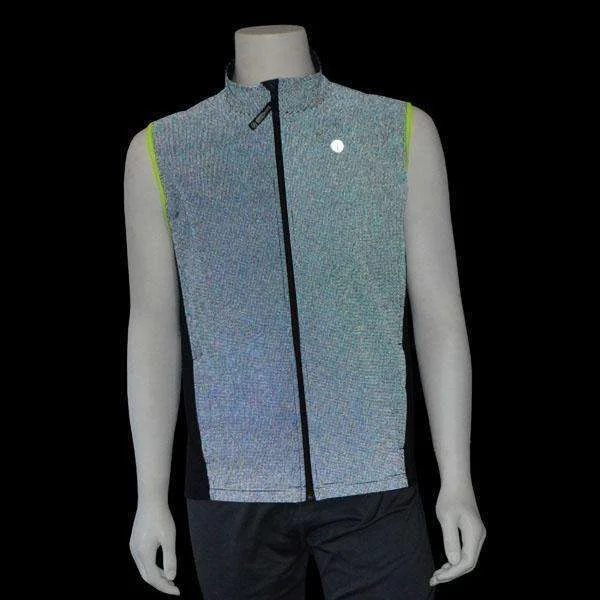 Men's Coats for Skinny MenMen's Newport Packable Reflective Vest in Navy/Flo Lime