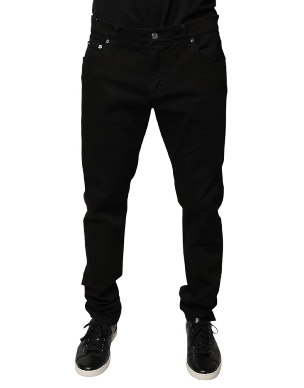 Baggy Cargo Men's JeansDolce & Gabbana Logo Cotton Stretch Skinny blue Men's Jeans (Pre-Owned)