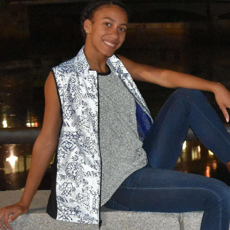 Men's Coats with Flannel LiningFINAL SALE: Women's Newport Packable Reflective Vest in Deep Purple Aztec/Flo Lime