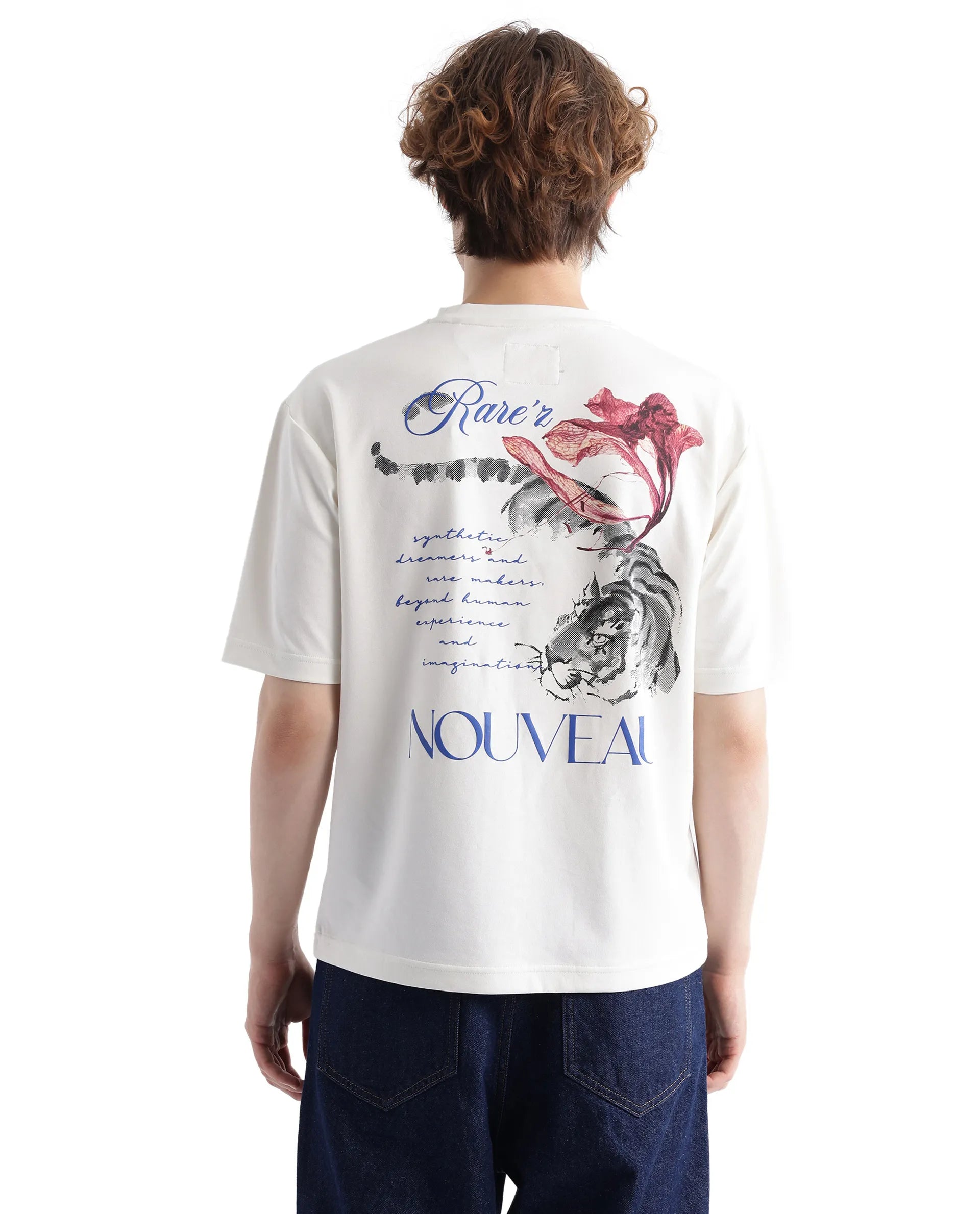Men's Shirts with Moisture-Wicking FabricRare Rabbit Men Galen Off White Cotton Poly Fabric Short Sleeve Boxy Fit Printed T-Shirt Men's Shirts with Moisture-Wicking FabricRare Rabbit Men Galen Off White Cotton Poly Fabric Short Sleeve Boxy Fit Printed T-Shirt