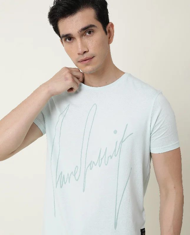 Men's Shirts with Graphic PrintsRARE RABBIT MENS BERG TURQ T-SHIRT COTTON FABRIC SLIM FIT CREW NECK HALF SLEEVE Men's Shirts with Graphic PrintsRARE RABBIT MENS BERG TURQ T-SHIRT COTTON FABRIC SLIM FIT CREW NECK HALF SLEEVE