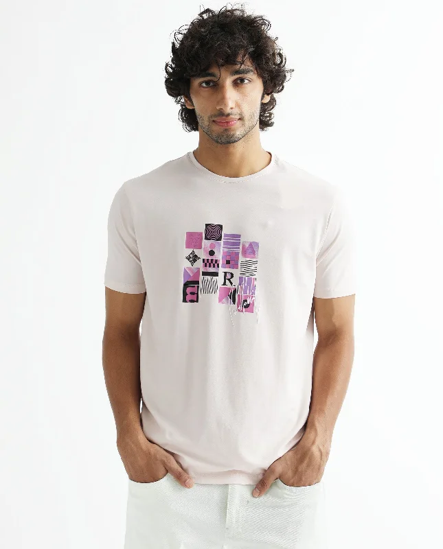 Men's Long-Sleeved ShirtsRare Rabbit Men's Orchid Pastel Purple Crew Neck HD Graphic With Signature Half Sleeves Slim Fit T-Shirt Men's Long-Sleeved ShirtsRare Rabbit Men's Orchid Pastel Purple Crew Neck HD Graphic With Signature Half Sleeves Slim Fit T-Shirt