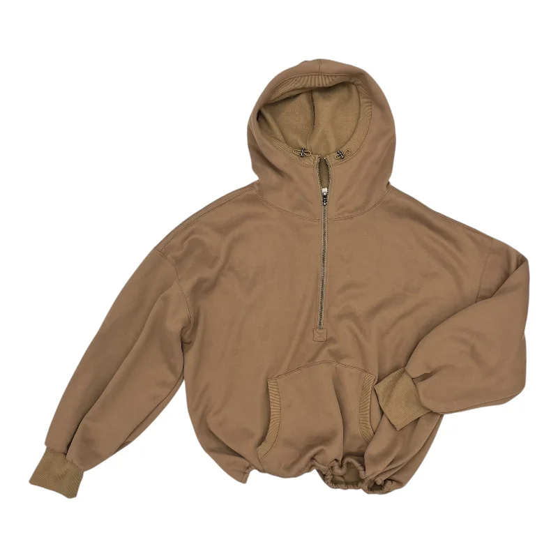 Men's Hoodies with Adjustable HoodsSweatshirt Hoodie By Bibi In Tan, Size:M