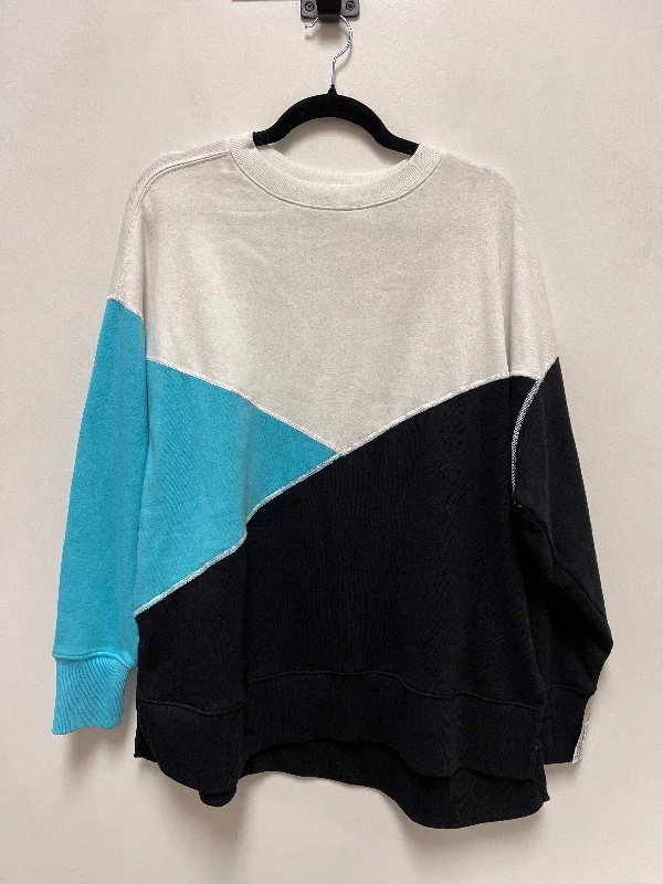 Men's Hoodies for SnowboardingSweatshirt Crewneck By Crown And Ivy In Black & Blue, Size: M Men's Hoodies for SnowboardingSweatshirt Crewneck By Crown And Ivy In Black & Blue, Size: M
